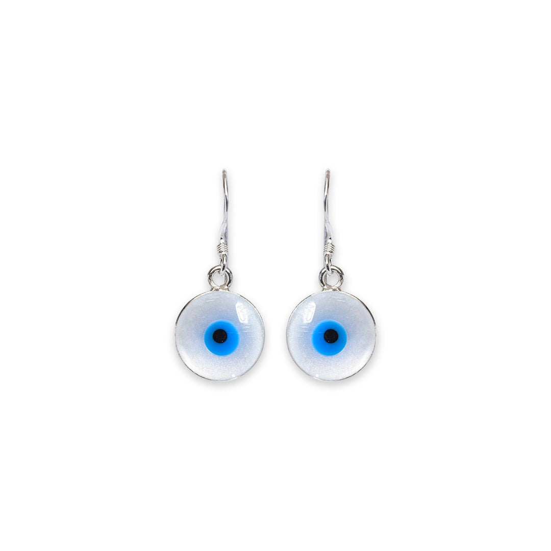 Evil Eye Mother of Pearl Dangal Earrings