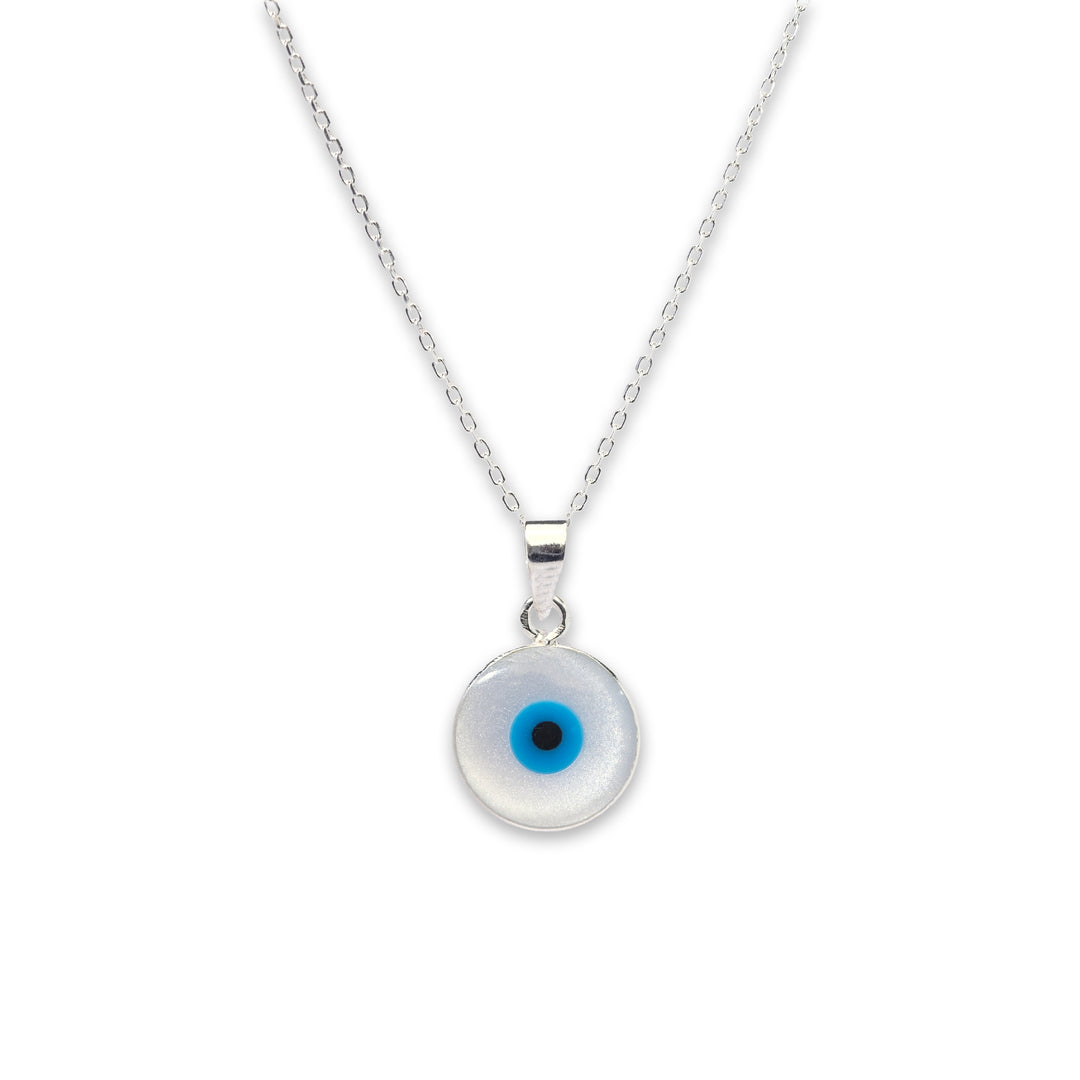 Pearl Essence Evil Eye Mother of Pearl Pendant Necklace