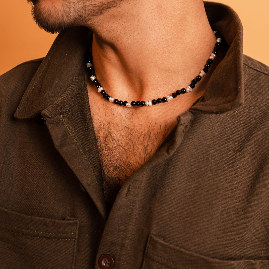 Onyx Elegance Men's Necklace