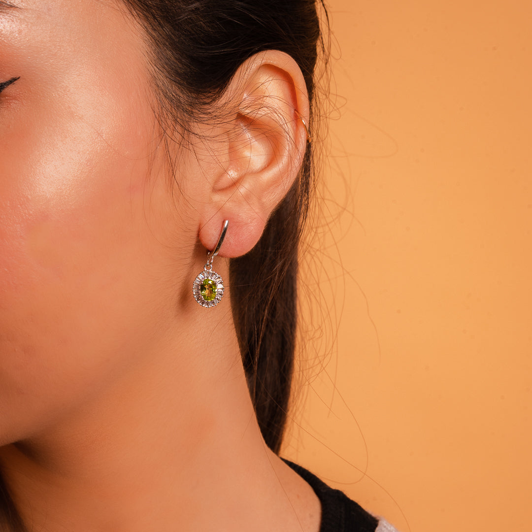 Emerald Breeze Peridot and Zircon Earrings