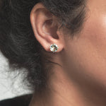 Load image into Gallery viewer, Praisiolite Green Amethyst Studs
