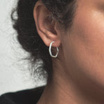 Load image into Gallery viewer, Sterling Silver Zig Zag Hoop Earrings
