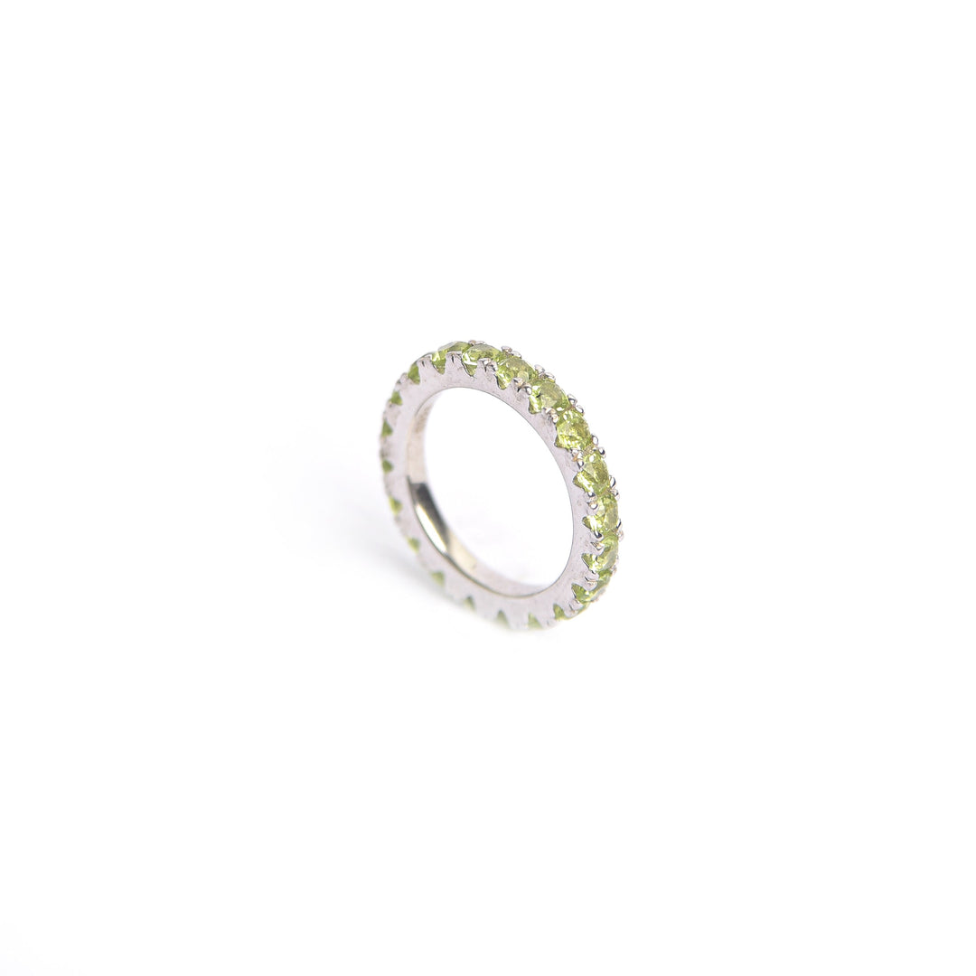 Peridot Vogue  Eternity Band