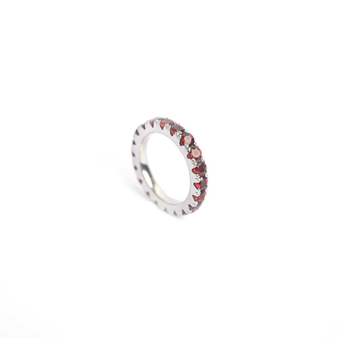 Garnet  Eternity Stackable Band