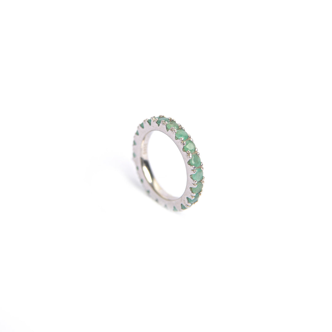 Stackable Emerald Eternity Band