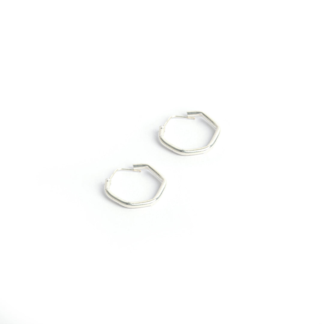 Sterling Silver Zig Zag Hoop Earrings