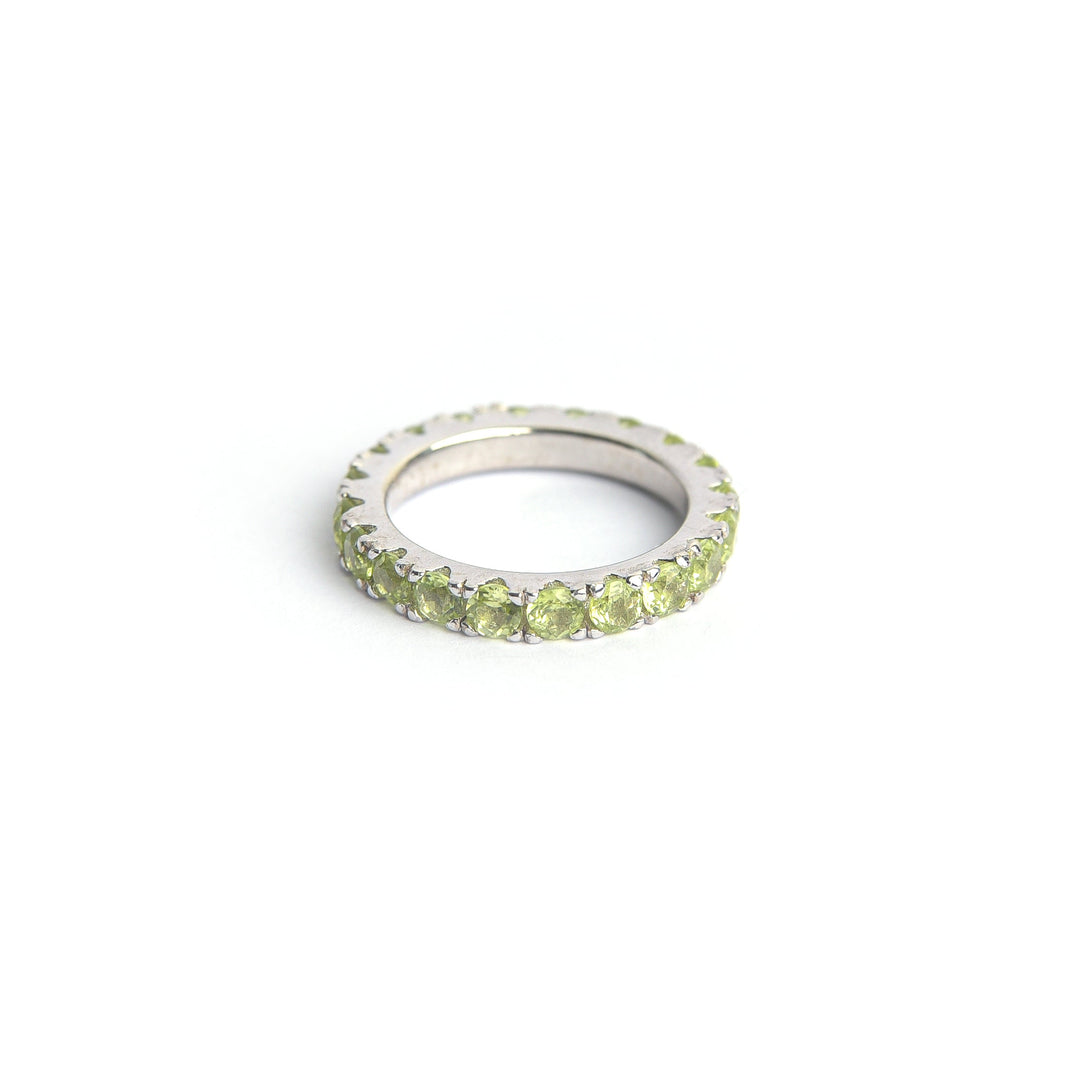 Peridot Vogue  Eternity Band