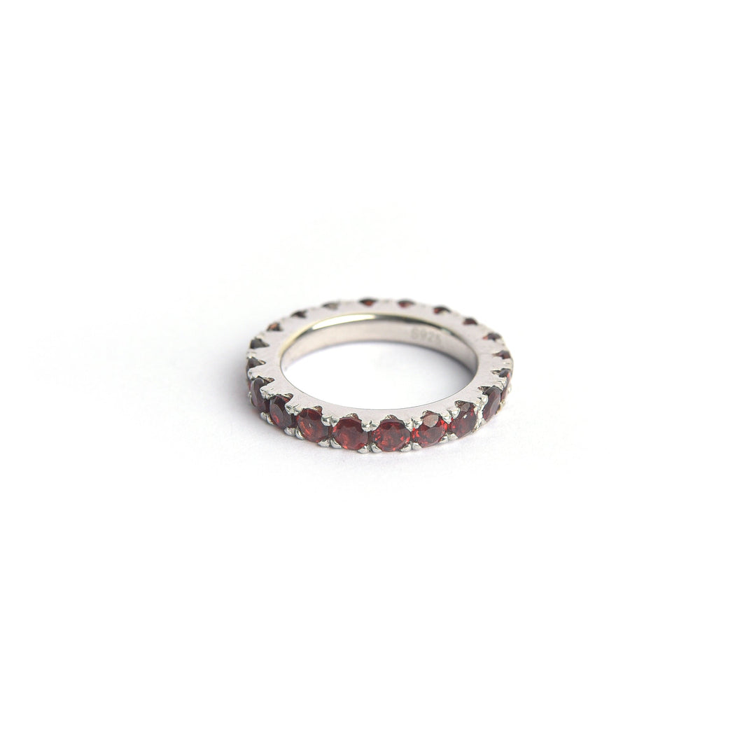 Garnet  Eternity Stackable Band