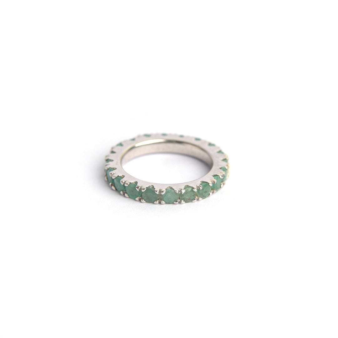 Stackable Emerald Eternity Band