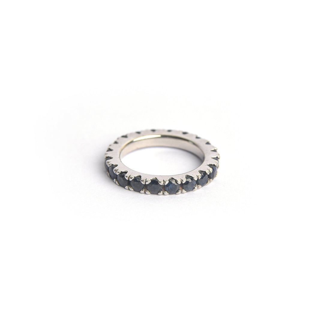 Pave Sapphire Eternity Band