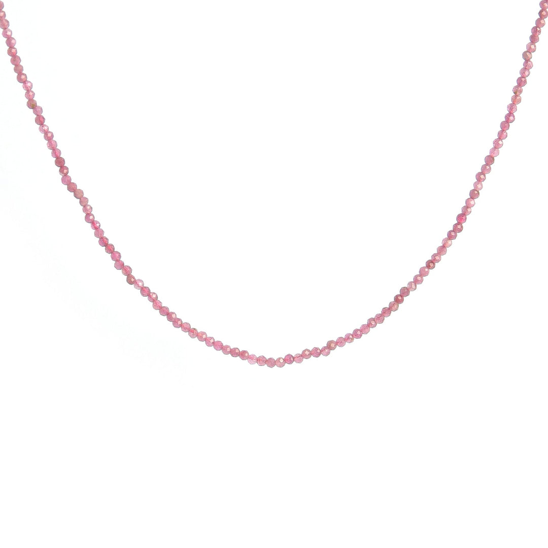 Lustrous Crystal Age Pink Tourmaline Beaded Necklace