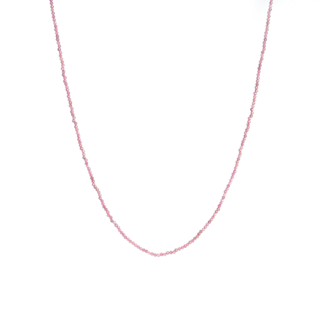 Lustrous Crystal Age Pink Tourmaline Beaded Necklace