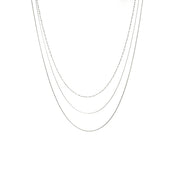 Silver Necklace three lines  and Ball hoops