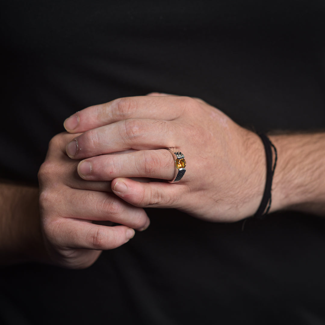 Cocktail Striped Citrine Band