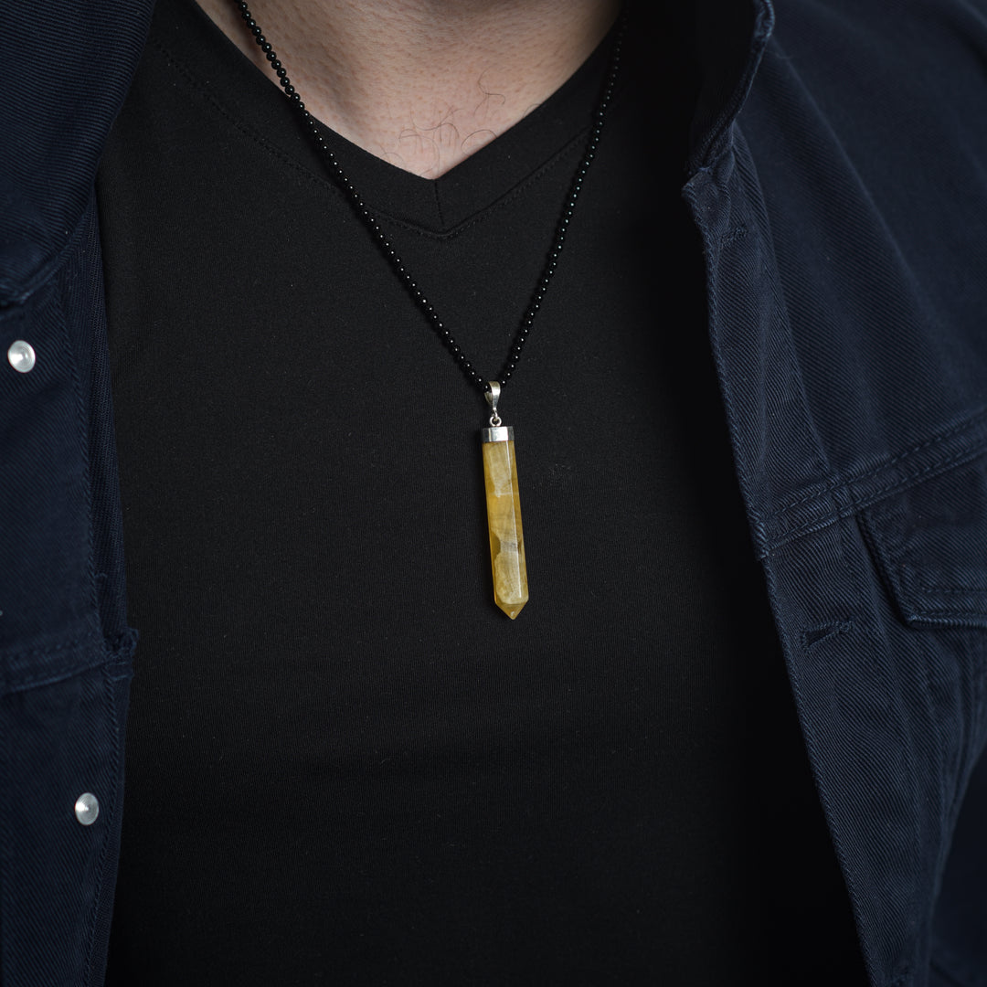 Yellow Agate Drop Pendant