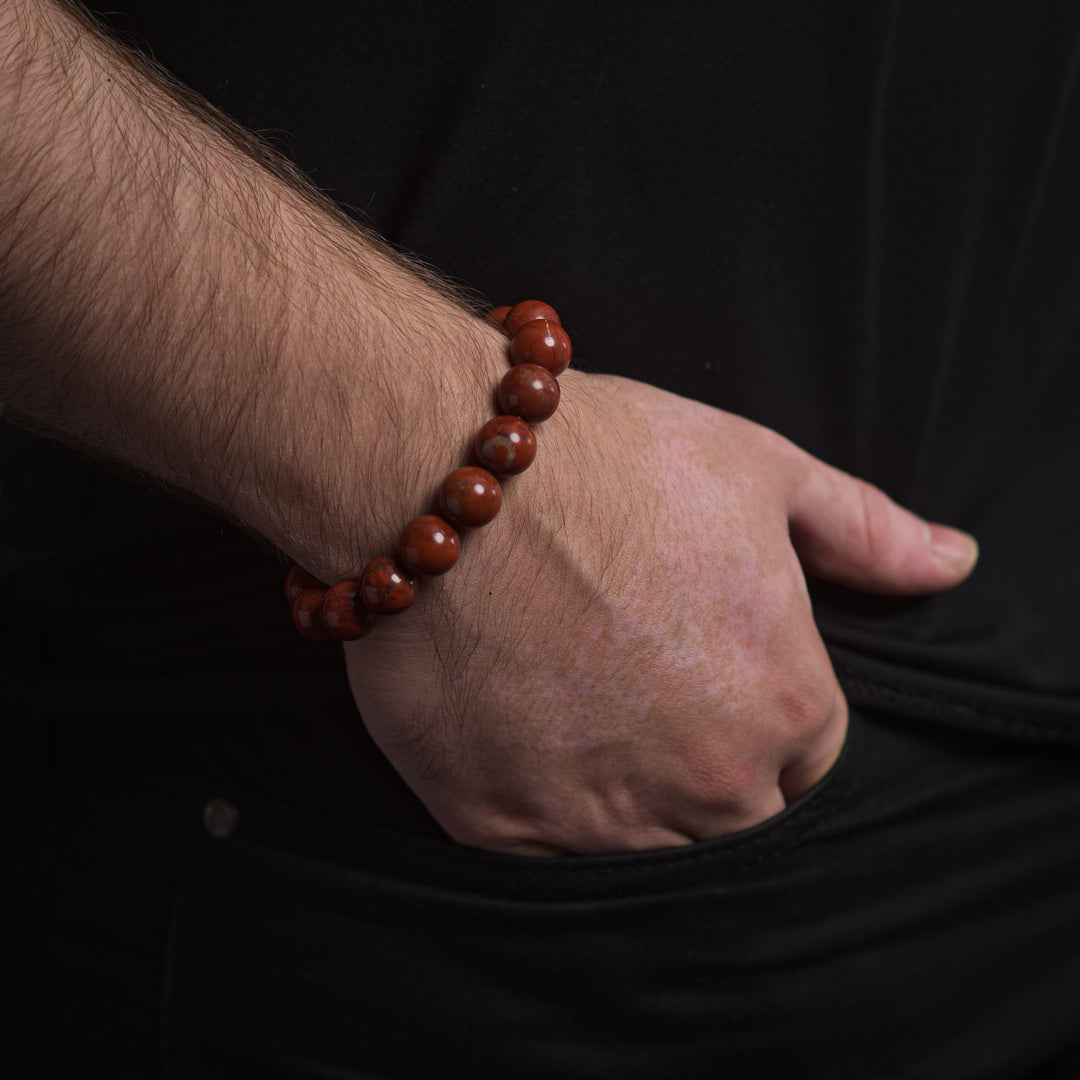 Red Jasper  Earth Beaded Bracelet