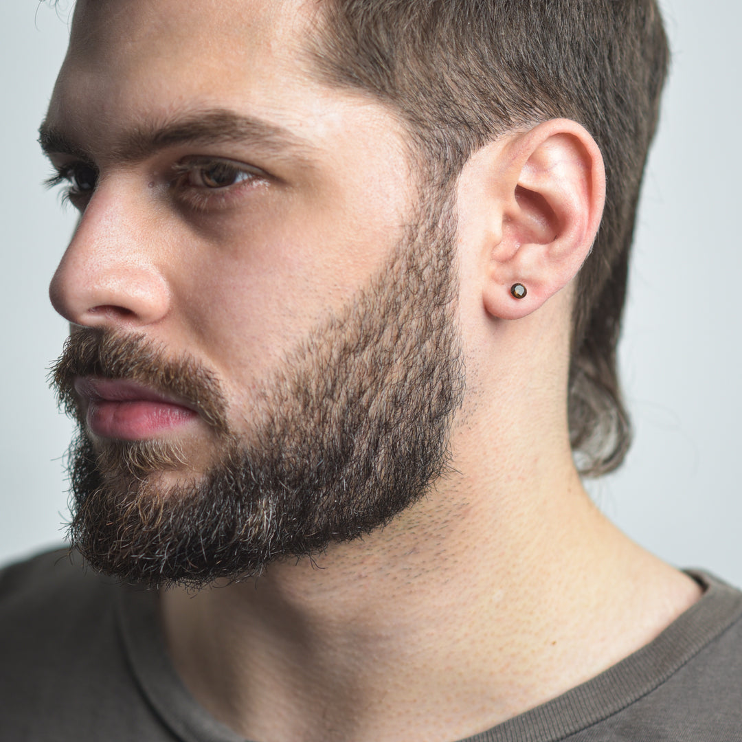 Thumbtack Smoky Quartz Studs