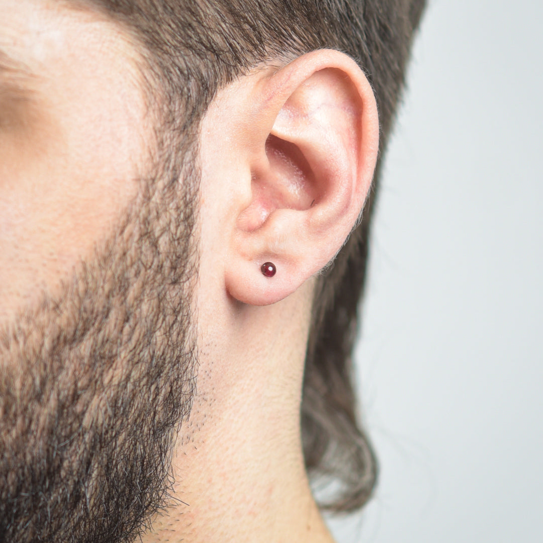 Garnet Cabochon Studs