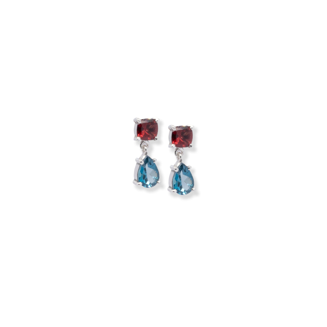 Melancholic Passions of Garnet and London Blue Topaz