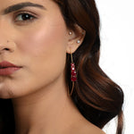 Load image into Gallery viewer, Women&#39;s Ruby Fish Hook Style Earrings by Ravia
