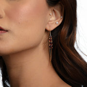 Garnet Fish Hook Style  Earrings
