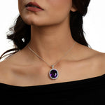 Load image into Gallery viewer, Dazzling Amethyst and Cubic Zirconia Pendant
