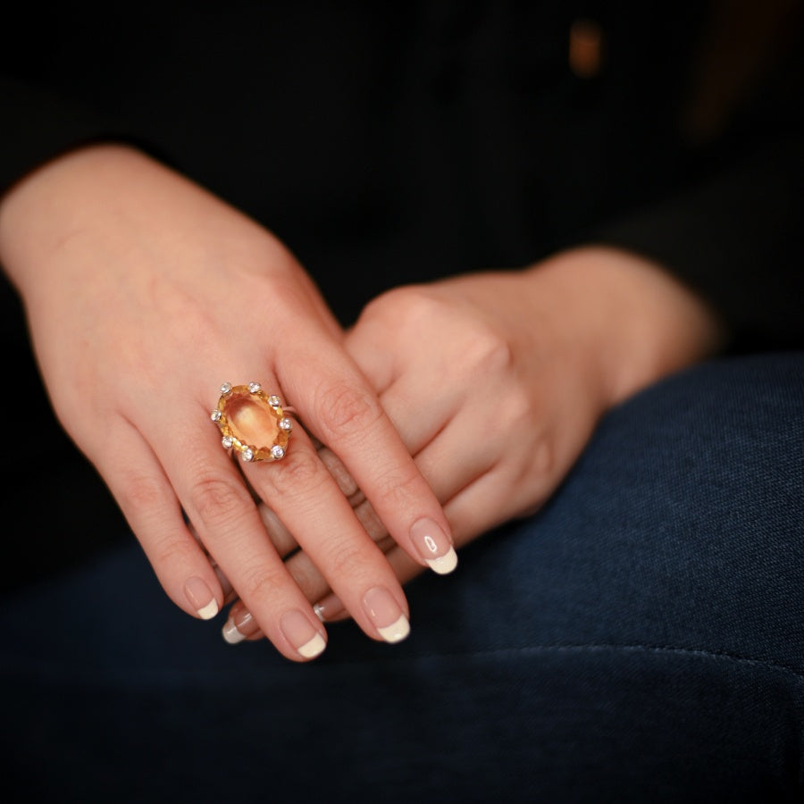 Women's Crisscross Citrine Ring by Ravia