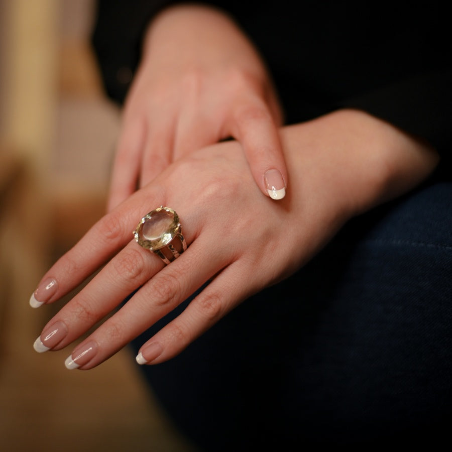 Green Amethyst  Ring by Ravia