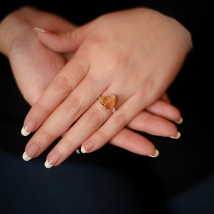 Chunky Citrine Ring