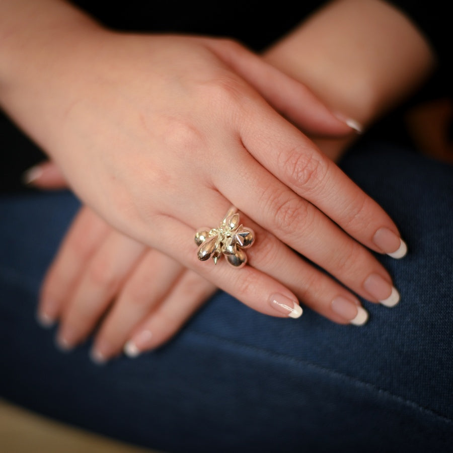 Stylish Cocktail Chain Hanging Charm Ring