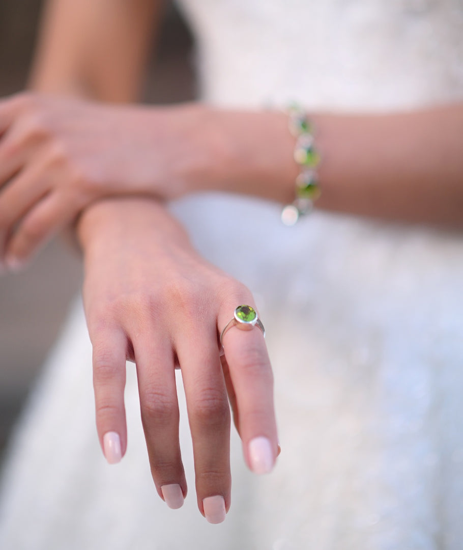 Sugar Rush Subtle Peridot Statement bracelet