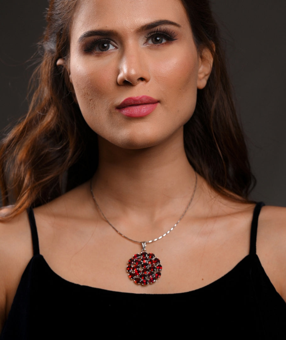 Dutch’s of Heart Garnet Pendant by Ravia