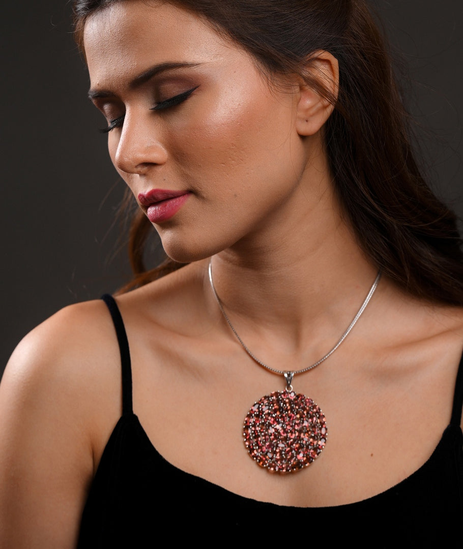 Violet Red Tourmaline Women's Pendant