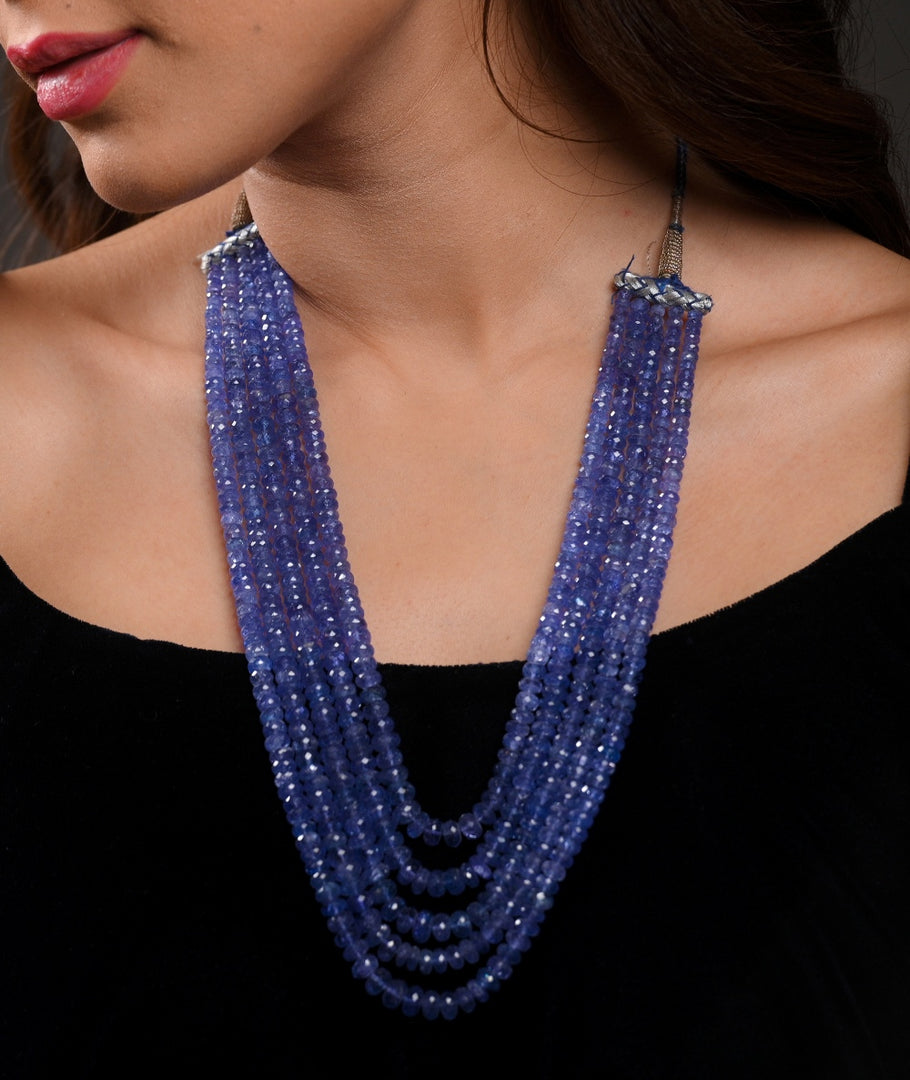 Dazzling Tanzanite Beads Necklace by Ravia