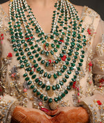 Load image into Gallery viewer, Green Quartz and Pearls Bridal Mala
