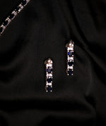 Load image into Gallery viewer, Duchess Style Royal Blue Sapphire and Cubic Zirconia Earring
