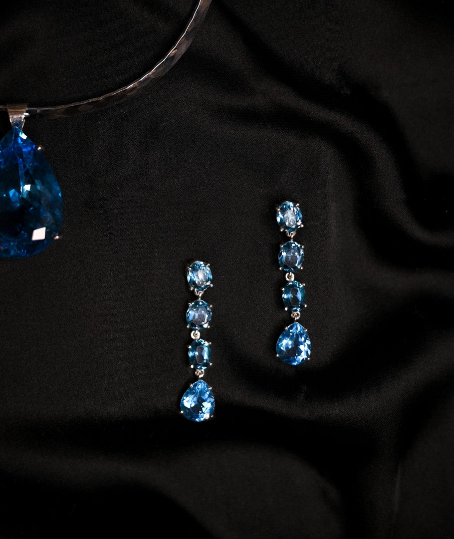 Women's Dare to Dazzle Swiss Blue Topaz Earrings