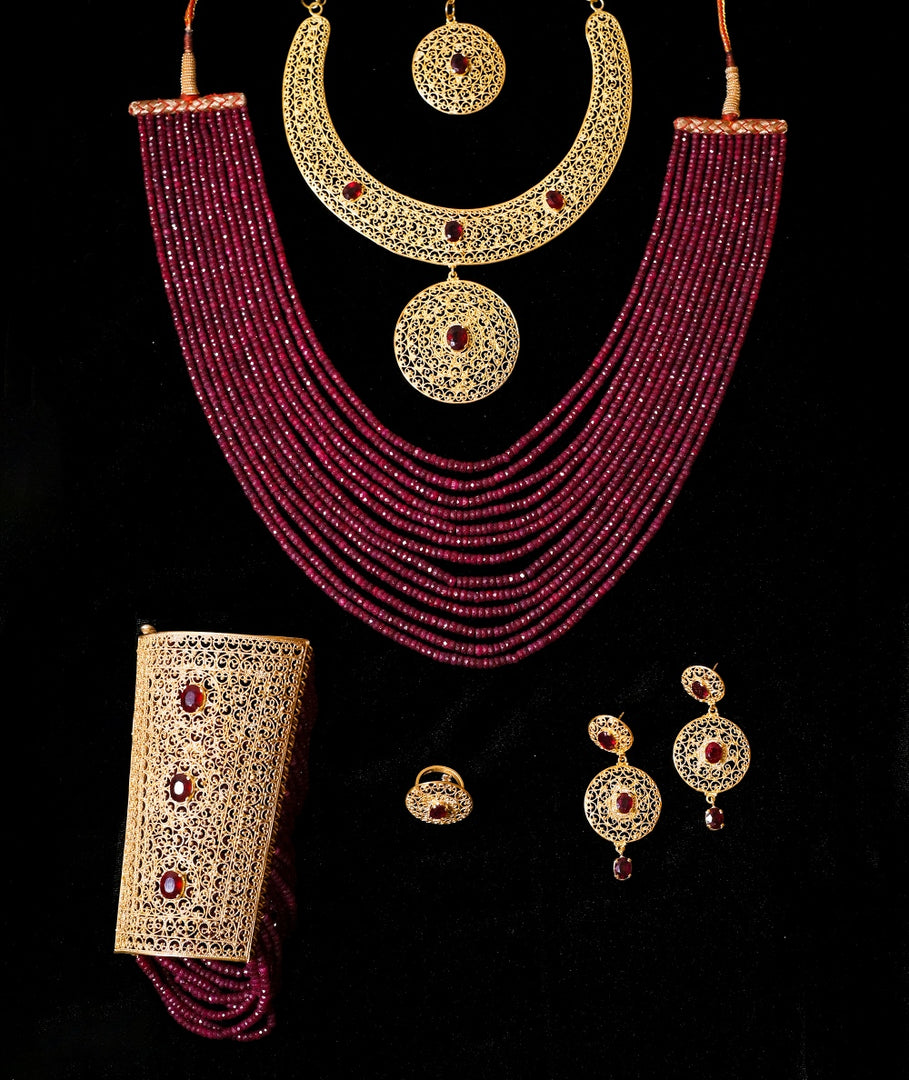 Royal Era Ruby and Filigree Bridal Set