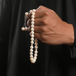 Load image into Gallery viewer, Pearl Tasbih and Mother of Pearl Cufflinks Set for Men by Ravia Jewels
