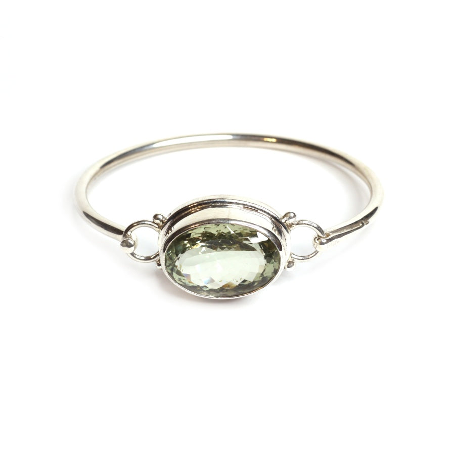 Elegant Green Amethyst Bangle Bracelet for Women