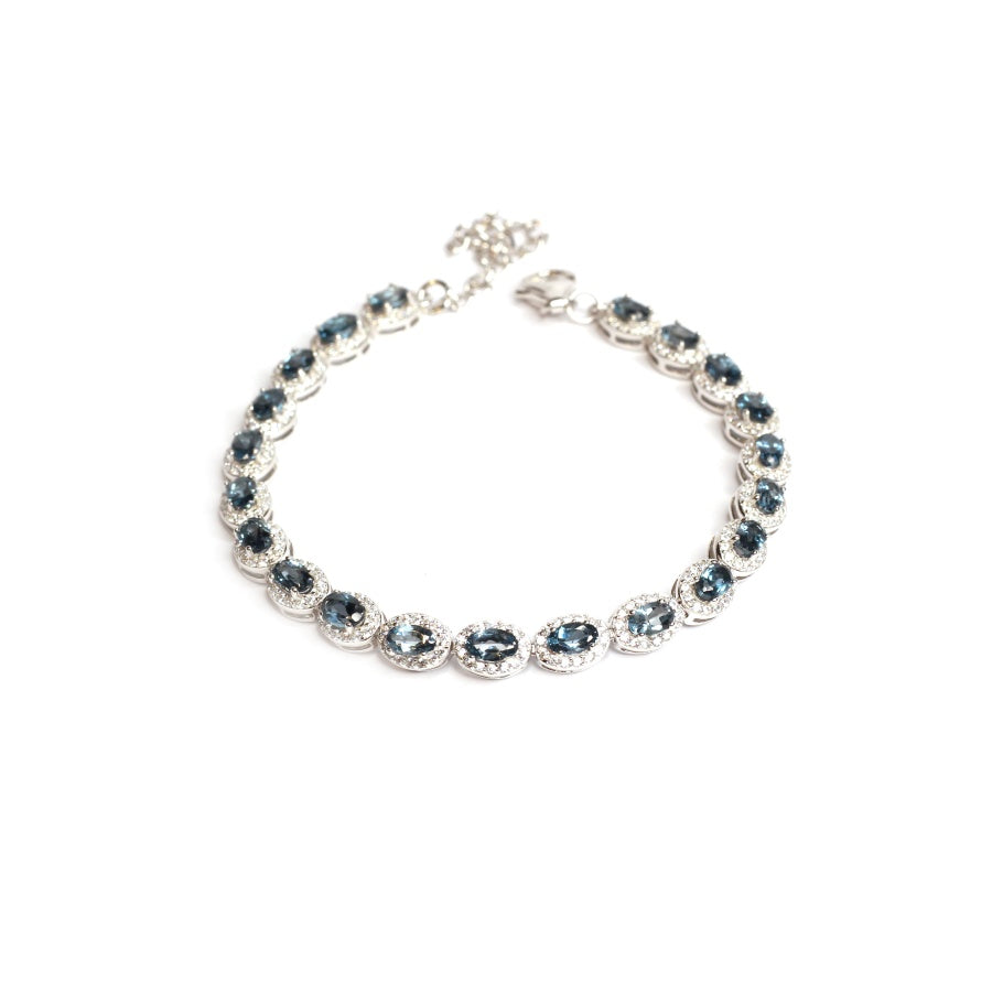 London Blue Topaz Accent Frame Women's Bracelet