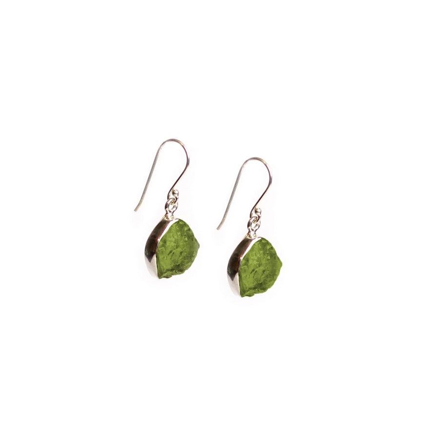 Raw Peridot Earrings for Women