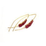 Load image into Gallery viewer, Women&#39;s Ruby Fish Hook Style Earrings
