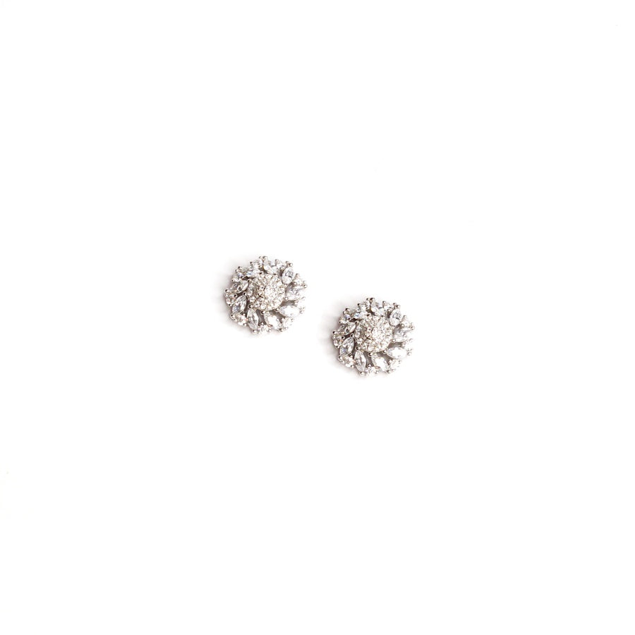 Cubic Zirconia Floral Studs for Women