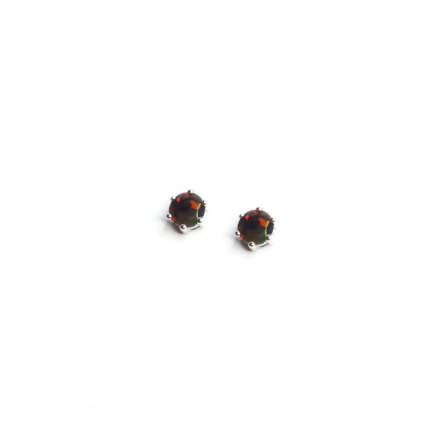 Sparkling Fire Kissed Black Opal Studs for Women