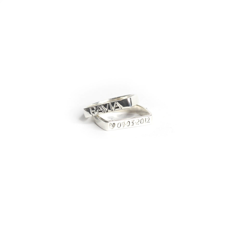 Engraved Stacking Rings for Women