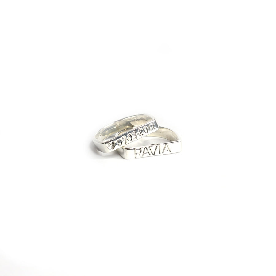 Engraved Stacking Ring pair for Women