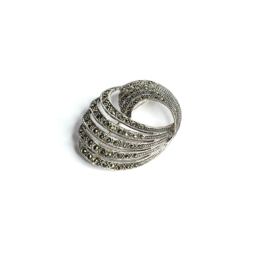 Women's Swirl Pave Brooch