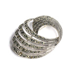 Load image into Gallery viewer, Women&#39;s Swirl Pave Brooch by Ravia
