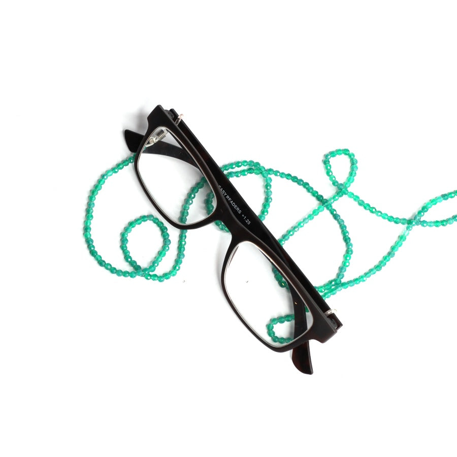 Glasses Lanyard with Green Quartz Beads